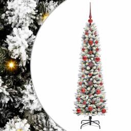 Berkfield Home Stunning Artificial Christmas Tree with 150 LEDs Green & white - thumbnail 3