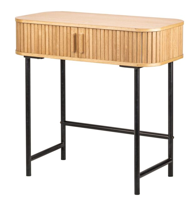 Nordlys Console Table in Metal & Wood with 2 Doors in Brown - image 1