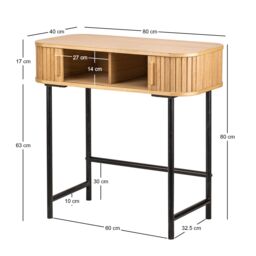 Nordlys Console Table in Metal & Wood with 2 Doors in Brown - thumbnail 5