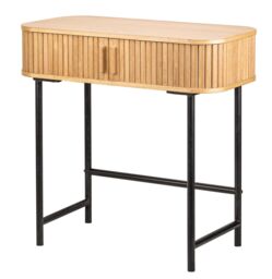 Nordlys Console Table in Metal & Wood with 2 Doors in Brown