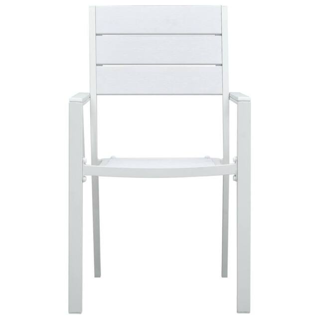 Berkfield Home Sturdy Garden Chairs 4 pcs White HDPE Wood Look - image 1