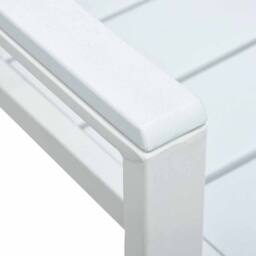 Berkfield Home Sturdy Garden Chairs 4 pcs White HDPE Wood Look - thumbnail 7