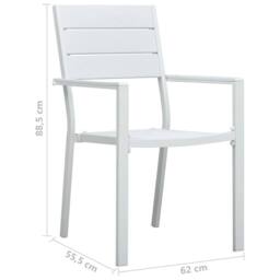 Berkfield Home Sturdy Garden Chairs 4 pcs White HDPE Wood Look - thumbnail 9