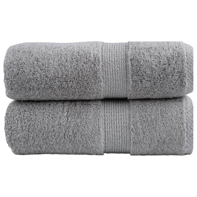Berkfield Home Premium Guest Towels SOLUND 2pcs Grey 30x50cm 600gsm - image 1