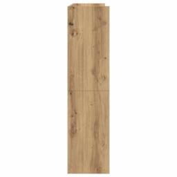 Berkfield Home Shoe Rack Artisan Oak 80x25x100 cm Engineered Wood in Brown - Size: 80 x 25 x 100 cm - thumbnail 5