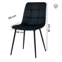 KOSY KOALA Oak Effect Dining Table Set With 4 Black Velvet Chairs Dining Room Furniture in Brown - thumbnail 7