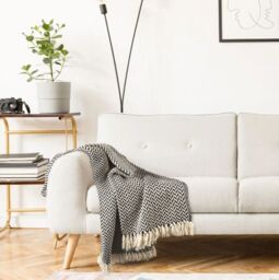 New Edge Blinds Chevron Collection Cotton Throw in Black - Size: 178 cm x 254 cm - thumbnail 3
