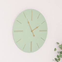 Melody Maison Large Green Wooden Grain & Gold Detailed Wall Clock - 70cm X 70cm - Size: 70 cm X 70 cm - thumbnail 5