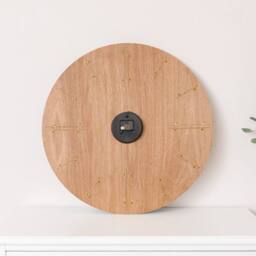 Melody Maison Large Green Wooden Grain & Gold Detailed Wall Clock - 70cm X 70cm - Size: 70 cm X 70 cm - thumbnail 6