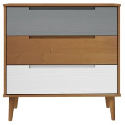 Berkfield Home Drawer Cabinet MOLDE Brown 80x40x80 cm Solid Wood Pine - Size: 80 x 40 x 80 cm - thumbnail 4
