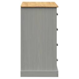 Berkfield Home Sideboard with Drawers VIGO 113x40x75 cm Grey Solid Wood Pine - Size: 113 x 40 x 75 cm - thumbnail 6