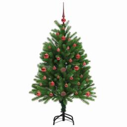 Berkfield Home Realistic Christmas Tree with 150 LEDs with Stand Green 120 cm PE - thumbnail 4