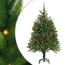 Berkfield Home Realistic Christmas Tree with 150 LEDs with Stand Green 120 cm PE - thumbnail 3