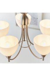 Netlighting Alton 5 Light Multi Arm Ceiling Pendant Satin Chrome Matt Opal Glass E14 in Grey - thumbnail 5