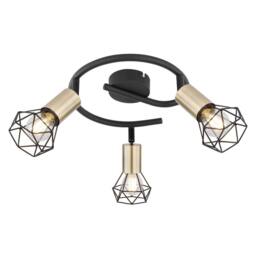Netlighting Xara I Ceiling Spotlight Clusters Black Gold 3x E14 - thumbnail 1