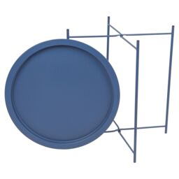 Harbour Housewares Round Steel Tray Tables - Set of 2 in Navy - thumbnail 4