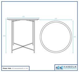 Harbour Housewares Round Steel Tray Tables - Set of 2 in Navy - thumbnail 7