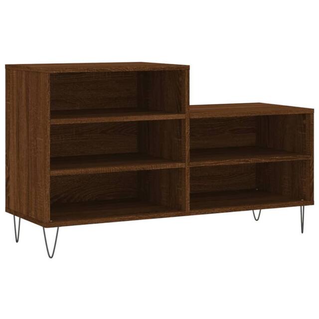 Berkfield Home Shoe Cabinet Brown Oak 102x36x60 cm Engineered Wood - Size: 102 x 36 x 60 cm - image 1