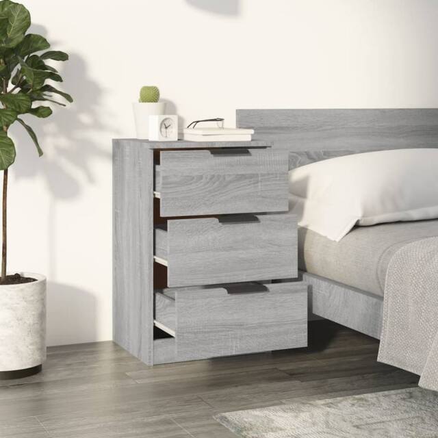 Berkfield Home Modern Bedside Cabinet Grey Sonoma 40x36x65 cm - Size: 40 x 36 x 65 cm - image 1