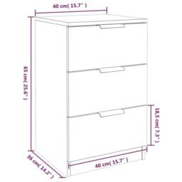 Berkfield Home Modern Bedside Cabinet Grey Sonoma 40x36x65 cm - Size: 40 x 36 x 65 cm - thumbnail 9