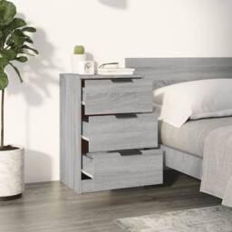 Berkfield Home Modern Bedside Cabinet Grey Sonoma 40x36x65 cm - Size: 40 x 36 x 65 cm - thumbnail 1