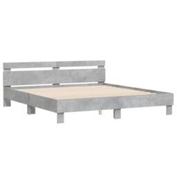 Berkfield Home Durable Bed Frame with LED without Mattress Concrete Grey 160x200 cm - thumbnail 6