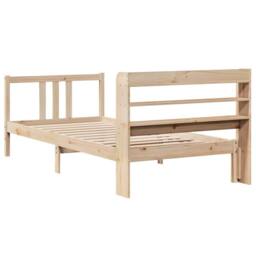 Berkfield Home Bed Frame with Headboard without Mattress 75x190 cm Small Single in Natural - thumbnail 8
