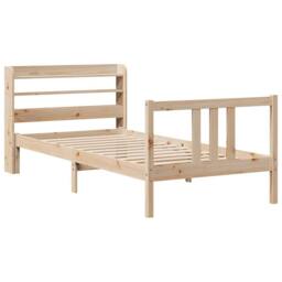 Berkfield Home Bed Frame with Headboard without Mattress 75x190 cm Small Single in Natural - thumbnail 3