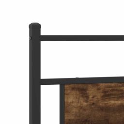 Berkfield Home Bed Frame without Mattress Smoked Oak 100x200 cm Engineered Wood in Brown - thumbnail 9