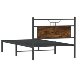 Berkfield Home Bed Frame without Mattress Smoked Oak 100x200 cm Engineered Wood in Brown - thumbnail 8