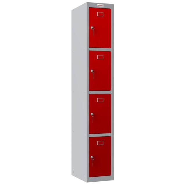 Phoenix Safe Company 1 Column 4 Door Personal locker in Red with Key Lock, PL1433GRK, 34L - Size: 180 cm x 100 cm - image 1