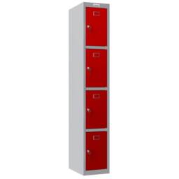 Phoenix Safe Company 1 Column 4 Door Personal locker in Red with Key Lock, PL1433GRK, 34L - Size: 180 cm x 100 cm - thumbnail 1
