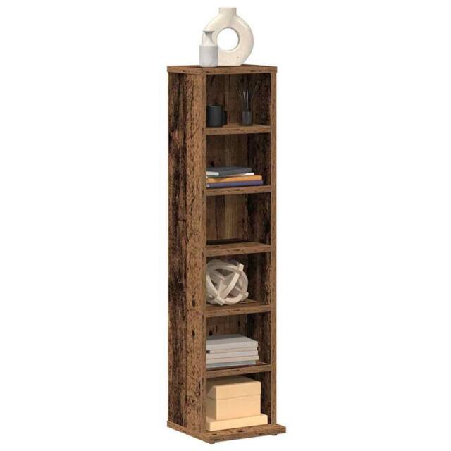 Berkfield Home CD Cabinet Old Wood 21x20x88 cm Engineered Wood in Brown - Size: 21 x 20 x 88 cm - image 1