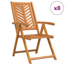 Berkfield Home Reclining Garden Chairs 8 pcs Solid Wood Acacia - thumbnail 2