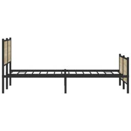 Berkfield Home Metal Bed Frame without Mattress Sonoma Oak 180x200 cm Super King in Light Oak - thumbnail 6