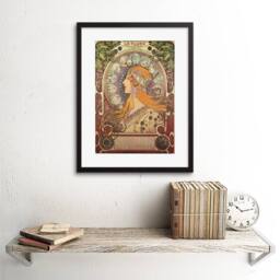 "Wee Blue Coo Alphonse Mucha Nouveau Old Master Home Decor 12x16"" Framed Art Print - Size: W12"" x H16""" - thumbnail 2