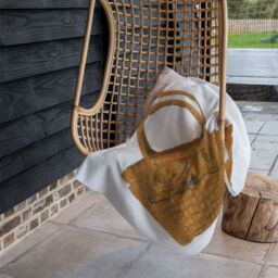 Benjamin Tate Design Stylish Brown Bag Blanket in Natural - Size: 120 cm x 150 cm - thumbnail 4