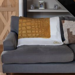 Benjamin Tate Design Stylish Brown Bag Blanket in Natural - Size: 120 cm x 150 cm - thumbnail 2