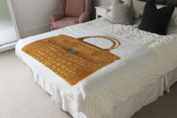 Benjamin Tate Design Stylish Brown Bag Blanket in Natural - Size: 120 cm x 150 cm - thumbnail 3