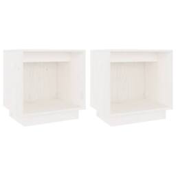 Berkfield Home Bedside Cabinets 2 pcs White 40x30x40 cm Solid Wood Pine - Size: 40 x 30 x 40 cm - thumbnail 1