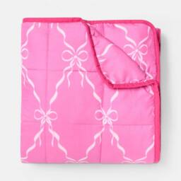 OHS Bow Lattice 8kg Weighted Blanket Sensory Sleep Therapy Quilted Throw in Bright Pink - Size: 150 cm × 200 cm - thumbnail 4