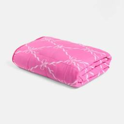 OHS Bow Lattice 8kg Weighted Blanket Sensory Sleep Therapy Quilted Throw in Bright Pink - Size: 150 cm × 200 cm - thumbnail 2