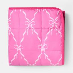 OHS Bow Lattice 8kg Weighted Blanket Sensory Sleep Therapy Quilted Throw in Bright Pink - Size: 150 cm × 200 cm - thumbnail 3