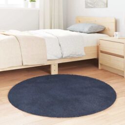 Berkfield Home Shaggy Rug High Pile NAVARRA Navy 100x100 cm Polyester in Blue - Size: Medium - thumbnail 3