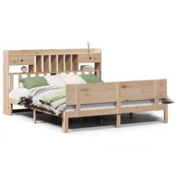 Berkfield Home Bookcase Bed without Mattress 180x200 cm Super King Solid Wood Pine in Light Brown - thumbnail 2