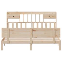 Berkfield Home Bookcase Bed without Mattress 180x200 cm Super King Solid Wood Pine in Light Brown - thumbnail 4