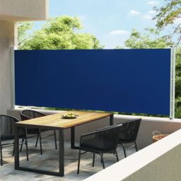 Berkfield Home Patio Retractable Side Awning 600x160 cm Blue - thumbnail 1