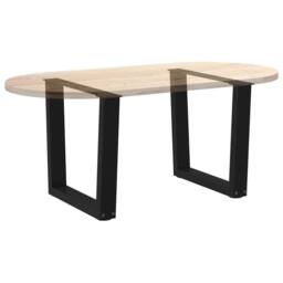 Berkfield Home Dining Table Legs V-Shape 2 pcs Black 60x(42-43.3) cm Steel - thumbnail 8