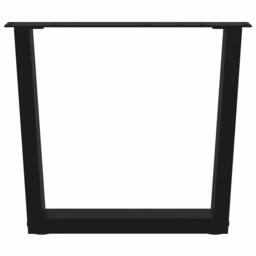 Berkfield Home Dining Table Legs V-Shape 2 pcs Black 60x(42-43.3) cm Steel - thumbnail 4