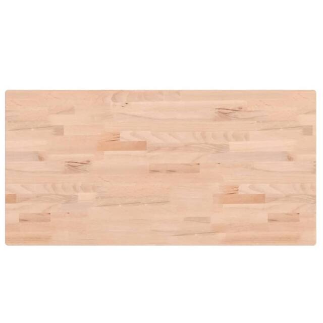 Berkfield Home Table Top 100x50x2.5 cm Rectangular Solid Wood Beech in Light Brown - image 1